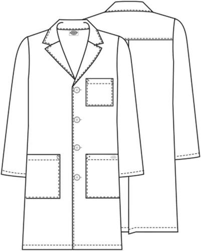 Miniatura 7 de Dickies 83403 - Abrigo de laboratorio unisex con cierre frontal de botón de 40 pulgadas para hombre y mujer, con 3 bolsillos, 83403