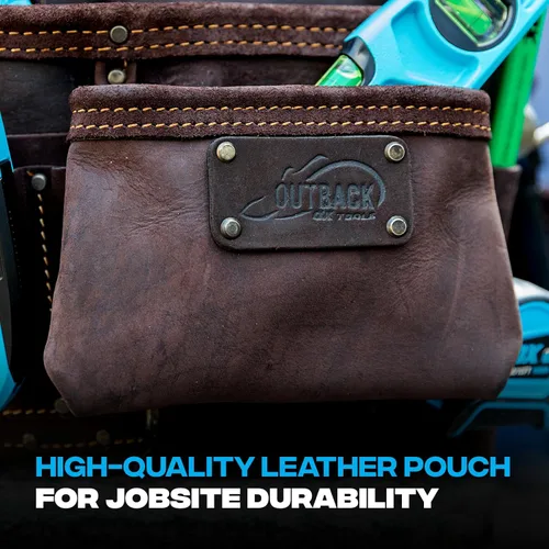 Miniatura 3 de Ox Pro - Bolsas de herramientas de cuero de grano completo, fabricadas con doble costura y bolsillos reforzados con remaches