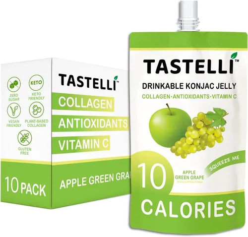 Miniatura 11 de Tastelli Gelatina Konjac infundida con 1000 mg de colágeno y vitamina C Sin gluten, sin azúcar, baja en calorías Bocadillo vegano de gelatina