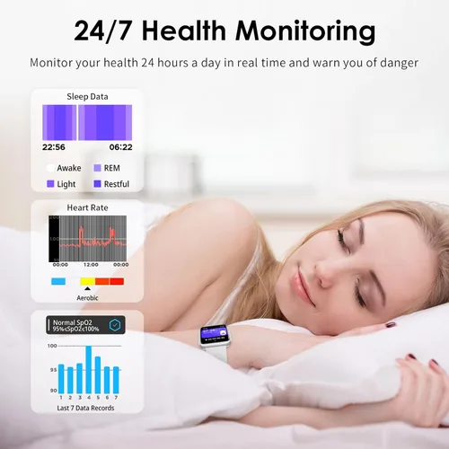Miniatura 6 de Smart Watch for Women, 1.75" AMOLED Fitness Tracker for Android iOS, Answer/Make Call with Heart Rate Sleep Monitor 130+ Sports Mode, IP68 Gray Band