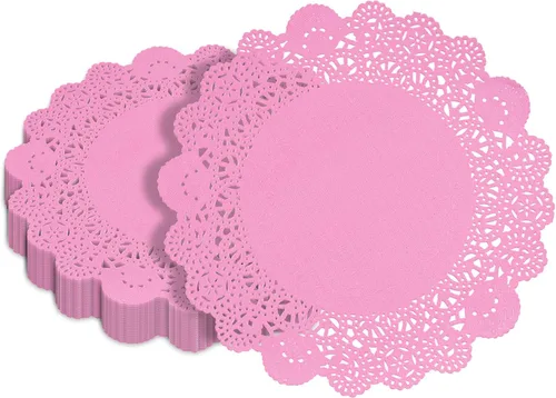 Miniatura 24 de Restaurantware Pastry Tek Blondas de Encaje de 4 x 4 Pulgadas 100 Vajilla Decorativa - Blondas de Mesa Desechables Redondas de Papel Negro
