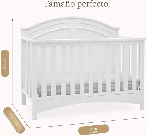 Miniatura 8 de Delta Children Perry, cuna convertible 6 en 1, con certificado Greenguard Gold, color blanco Bianca