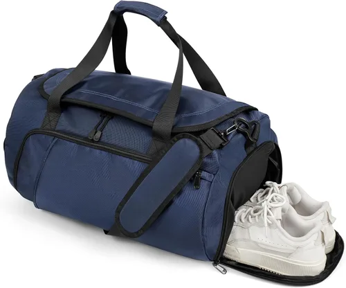 Bolsa de gimnasio para hombres y mujeres con compartimento para zapatos y bolsillo húmedo, bolsa de gimnasio deportiva resistente al agua, bolsa de