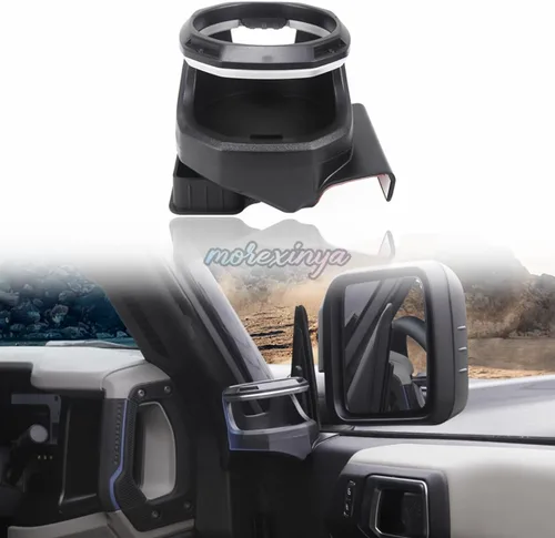 Miniatura 13 de Portavasos de ventana para Ford Bronco de 2/4 puertas 2021 2022 2023 hasta 30 onzas antideslizante de 2 lados para bebidas de automóvil, soporte