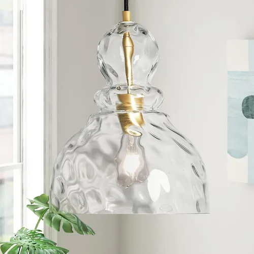 Miniatura 12 de Lámpara colgante de níquel cepillado para isla de cocina de cristal martillado, lámpara colgante de isla de 10 pulgadas, modernas luces colgantes