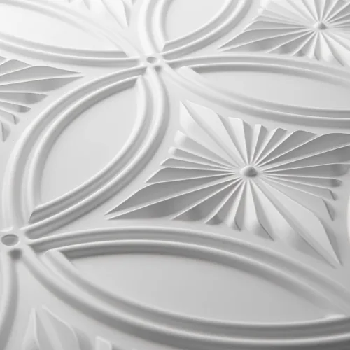 Miniatura 8 de Art3d Azulejo decorativo de techo de PVC de 2 pies x 2 pies en blanco, panel de techo con pegamento de 24 x 24 pulgadas, 12 piezas