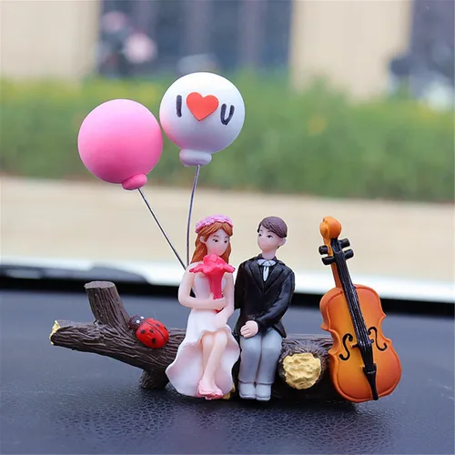 Miniatura 17 de Aphro Lindos adornos para parejas, decoración de automóvil, lindos dibujos animados para parejas, decoración de tablero de instrumentos de automóvil