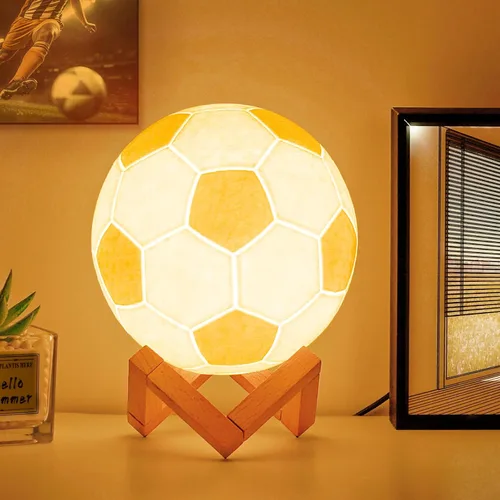 Lámpara de bola de luz nocturna de fútbol para habitación de niños con control remoto, 16 colores cambiantes, decoración de habitación de fanáticos