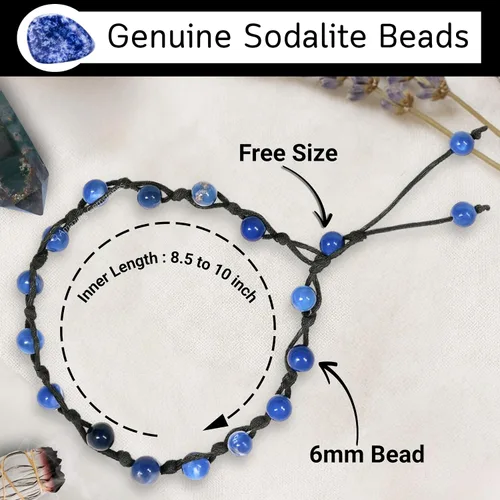 Miniatura 105 de Amazing Gemstone Crystal Anklet Ankle Bracelets for Women - Waterproof Beaded Healing Crystal Anklets, Plus Size Chakra Gemstone Bead Anklet