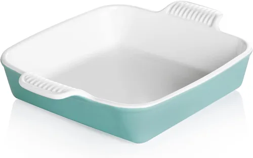 Miniatura 19 de Sweejar Plato de Cerámica para Hornear, Bandeja Rectangular Pequeña para Hornear con Asas Dobles, 20 Oz para Cocinar, Brownie, Cocina, 6.5 x 4.9 x