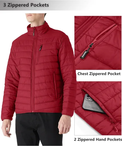 Miniatura 3 de Outdoor Ventures Chaqueta de invierno acolchada ligera y plegable para hombre, con aislamiento, para nieve, esquí, senderismo, viajes