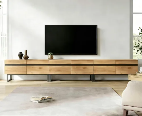 Miniatura 11 de WAMPAT Moderno soporte de TV para televisores de hasta 50 pulgadas, consola de TV con centro de entretenimiento con gabinete de almacenamiento