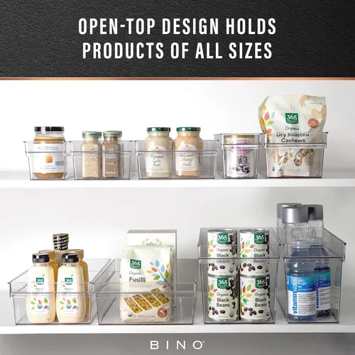 Miniatura 5 de BINO Contenedores de almacenamiento de plástico, pequeños y poco profundos THE HANDLER COLLECTION Contenedores organizadores multiusos