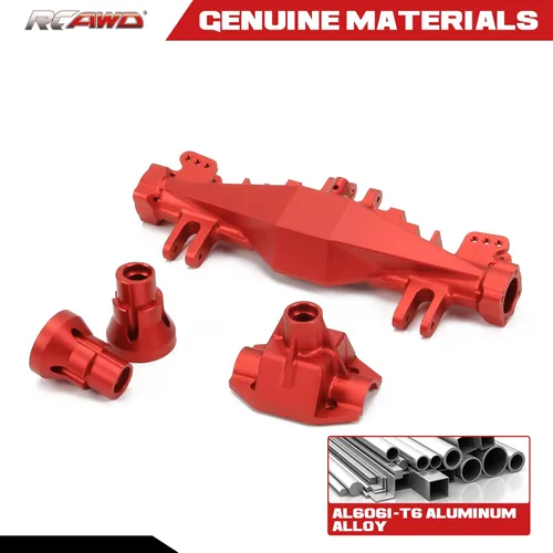 Miniatura 3 de RCAWD 6061-T6 Alum Eje Trasero Cubierta Cubierta Juego para Losi 1/8 LMT Serie LOS242030 Actualizaciones Parte Rojo