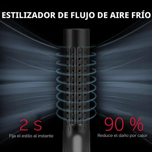 Miniatura 2 de TYMO Airflow 2.0 - Plancha rizadora de pelo 2 en 1, rizador de pelo 2 en 1, varita rizadora de 1.25 pulgadas para cabello largo y corto, doble Negro