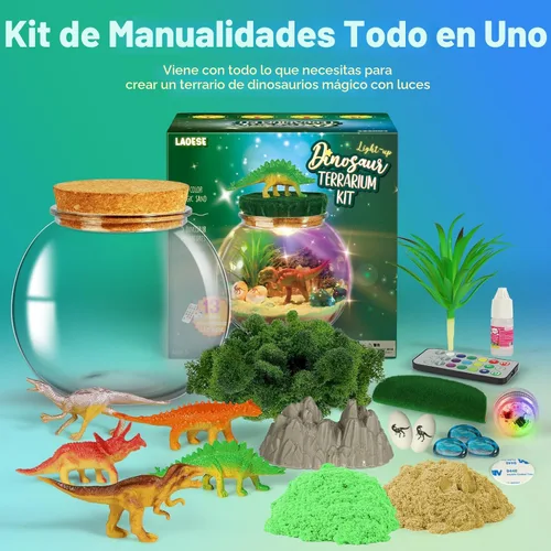 Miniatura 5 de LAOESE Juguetes de dinosaurio para niños, kit de terrario de dinosaurios para niños, regalos de cumpleaños y Navidad para niños de 4, 5, 6, 7, 8 a