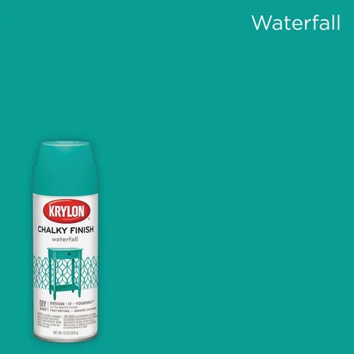 Miniatura 3 de Krylon K04112007 Pintura en aerosol con acabado tiza, cascada, 12 onzas