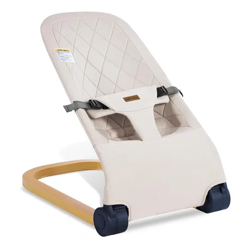 Miniatura 9 de Portabebés portátil y plegable con 3 ajustes de altura, gorila ergonómica para bebés de 0 a 6 meses, estilo de grano de madera, vibraciones Beige