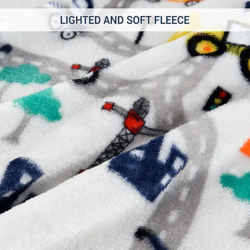 Miniatura 4 de Manta de camión Softan para niños, manta de franela suave y acogedora para niños y niñas, linda manta de camión para sofá, cama, regalo de Camión