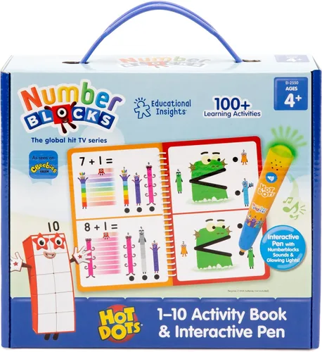 Miniatura 2 de Educational Insights Hot Dots Numberblocks - Libro de trabajo números del 1 al 10 con bolígrafo interactivo, más de 75 actividades, regalo