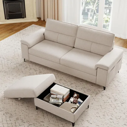Miniatura 33 de Upvilla Sofá moderno de 71.25 pulgadas para sala de estar, sofás de asiento profundo con cojín de 8 pulgadas, cómodo sofá de amor de felpilla de 2