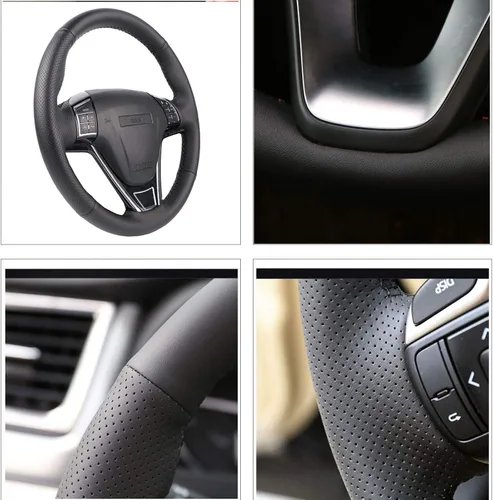 Miniatura 5 de Funda para volante, para Chevrolet Aveo 2011-2014, personaliza el cuero cosido a mano