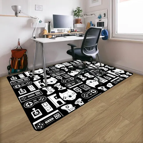 Miniatura 6 de Alfombra de Juego para Adolescentes Varones con Decoración de Controlador de Juegos, Alfombras de Videojuegos para Dormitorio de Niños, Sala