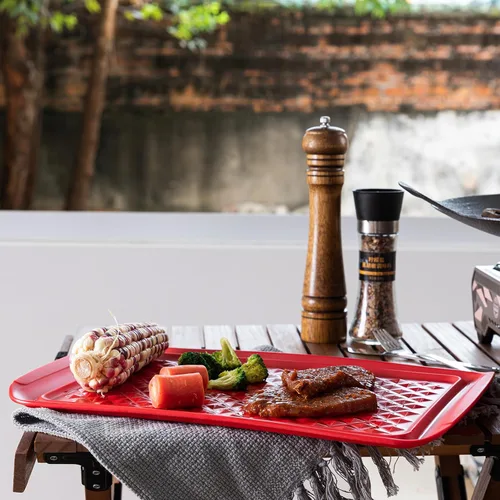 Miniatura 4 de LEHAHA Bandejas para preparar y servir a la parrilla, bandeja para servir barbacoa, bandejas de melamina para alimentos, juego de 2, gran regalo