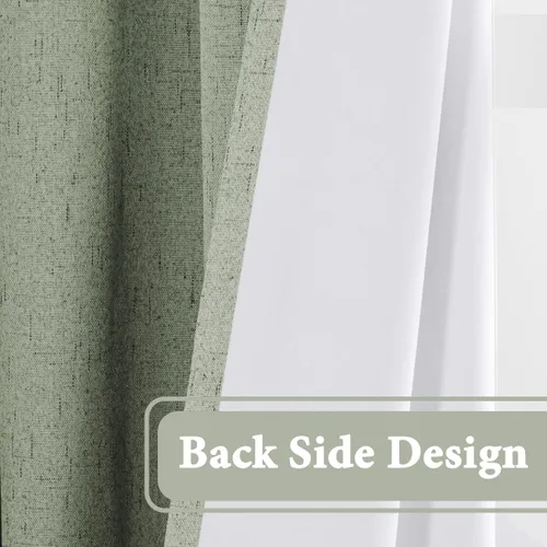 Miniatura 65 de H.VERSAILTEX - Cortina opaca 100 % de lino de 108 pulgadas de largo para dormitorio, con aislamiento térmico, lino texturizado, ahorro de energía