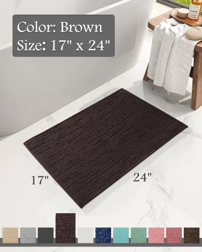 Miniatura 2 de AMOAMI - Tapete de baño - Tapetes de piso de baño absorbentes de secado rápido - Tapetes de baño lavables con respaldo de goma para alfombras