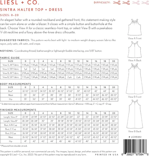 Miniatura 2 de Top halter Sintra + patrón de costura de vestido