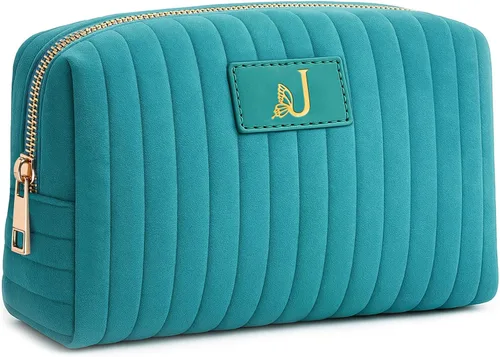 Miniatura 40 de Bolsa de maquillaje de viaje personalizada con inicial, bolsa de cosméticos para adolescentes de 15, 16, 17, 18, 19, 20, 21 años, regalos de moda