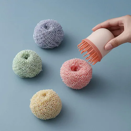 Miniatura 8 de 4 cepillos para platos de olla con mango redondo, repuesto para cacerola, fregadero, fregadero, cepillo de limpieza