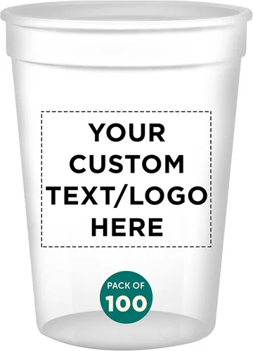 Miniatura 20 de DISCOUNT PROMOS Vasos de plástico personalizados + tamaño de 12 onzas + diseño de fiesta desechable + juego a granel (10, 50 o 100) ideal