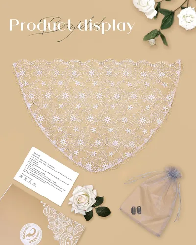 Miniatura 6 de Bozidol Velo de primera comunión para niñas Mantilla corta de encaje triangular capilla católica, cubierta de cabeza de misa, velo de iglesia