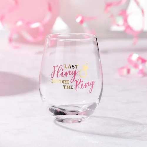 Miniatura 3 de Lillian Rose Gla Bride to Be, Bachelorette Last Fling Before The Ring - Copa de vino sin tallo, 3.25 x 3.25 x 4.75 pulgadas, rosa (G630)