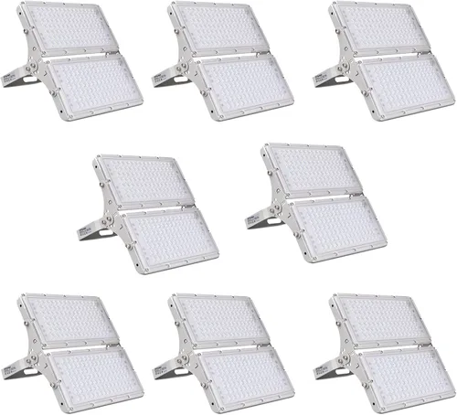 Miniatura 23 de papasbox Luz de inundación LED de 100 W para exteriores, luces de seguridad para exteriores de 8000 lúmenes, luces LED blancas cálidas de 3000 K
