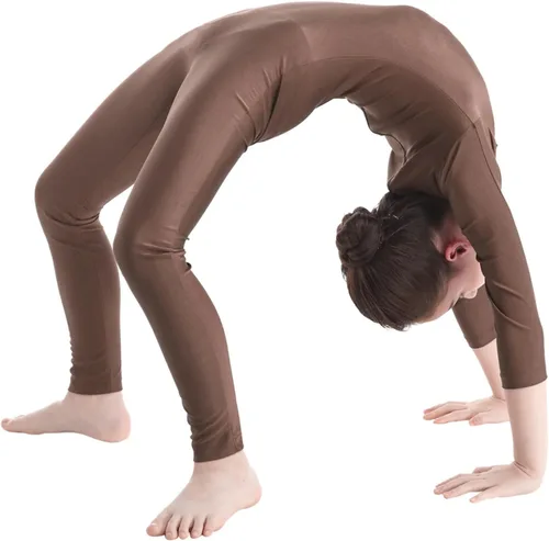 Miniatura 35 de Body de manga larga para niños y niñas, con cuello alto, cuerpo completo, leotardo de gimnasia