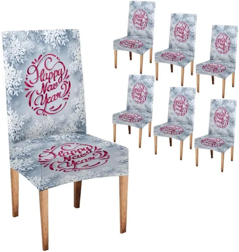 Miniatura 68 de CAPSCEOLL Juego de 4 fundas elásticas para sillas Parsons de color marrón y gris, universales, extraíbles y lavables, fundas de asiento protectoras