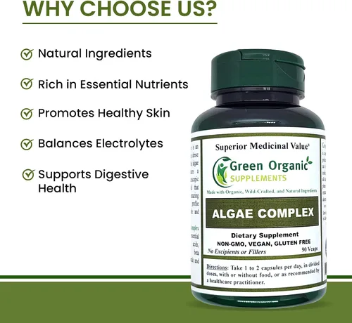 Miniatura 5 de Algas, Fucoidan, Algas Verde Azul, Algas Kelp, Vejiga, Clorella, Espirulina, Musgo Irlandés, Dulse, 90 VCaps, Alta Absorbibilidad, Sin OGM, Sin