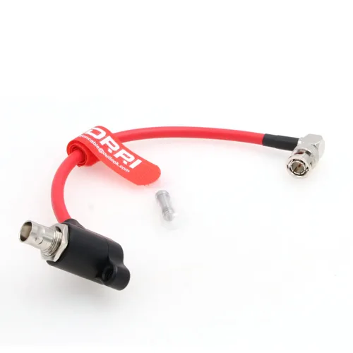 Miniatura 4 de Cable protector SDI de 12 G, aisladores galvánicos en ángulo recto BNC macho a ángulo recto BNC hembra para ARRI Mini, rojo Komodo (negro, 7.9 in)