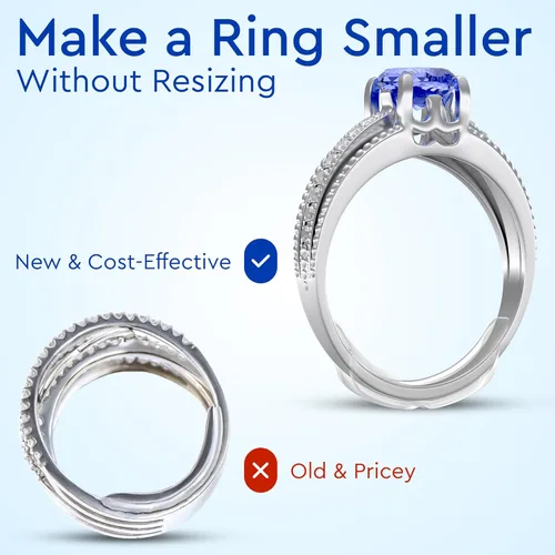 Miniatura 8 de Ajustador de tamaño de anillo para anillos sueltos - Se ajusta a bandas planas de hasta 8 mm, paquete de 8 protectores de enganche fácil