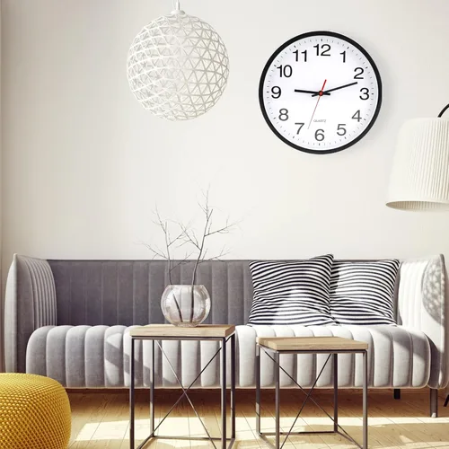 Miniatura 5 de OceeK Reloj de pared, silencioso sin tictac, moderno reloj de pared pequeño de 8 pulgadas, reloj analógico clásico de cuarzo de calidad, funciona