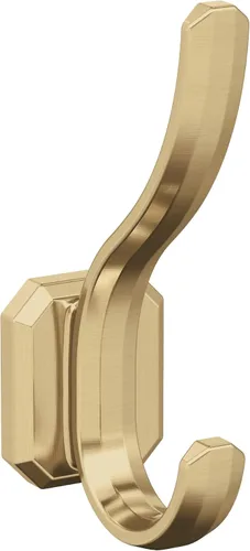 Amerock HBX36693CZ | Gancho decorativo de pared Granlyn de doble punta, gancho de bronce champán para abrigos, sombreros, mochilas, bolsas | Ganchos