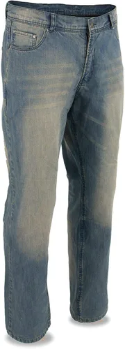 Miniatura 3 de Milwaukee Leather MDM5002 - Pantalones de mezclilla blindados azules para hombre, reforzados con aramida por Dupont Fibers