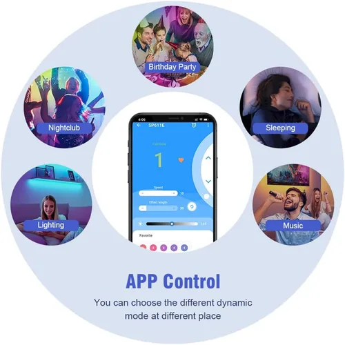 Miniatura 6 de Controlador LED SP611E Aplicación de música Bluetooth para WS2811WS2812 Tira de luz LED direccionable IR38 teclas DC5V 24V Multicolor