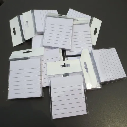 Miniatura 7 de Notas adhesivas blancas forradas de 3 x 3 pulgadas, 12 blocs por paquete, 100 hojas/bloc de notas autoadhesivas blancas con líneas, embalaje