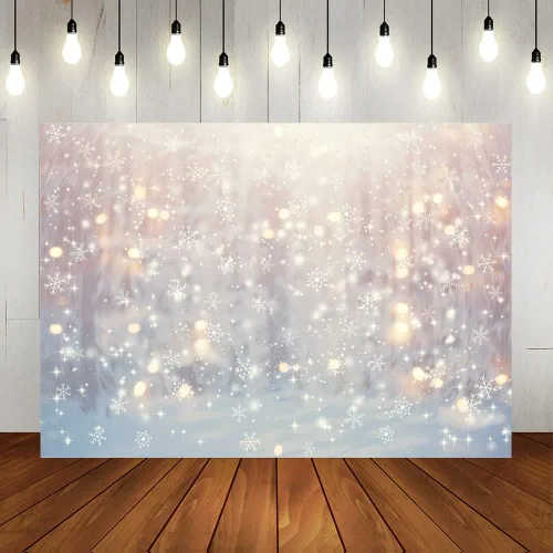 Miniatura 11 de Lofaris - Fondo de Navidad de Copo de Nieve Blanco Maravilloso de Invierno, Brillo de Navidad, Bokeh, Nieve, Decoraciones de Fiesta Familiar