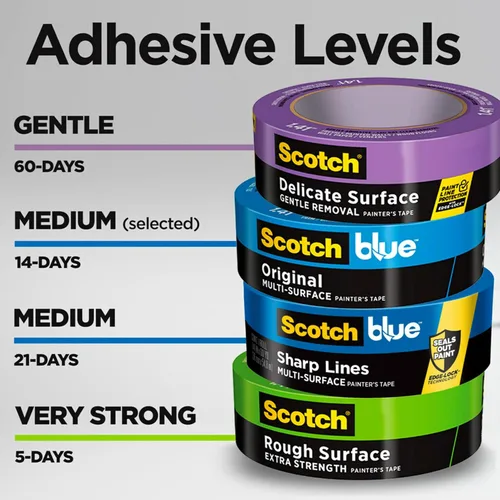 Miniatura 3 de ScotchBlue Cinta de pintura original multisuperficie, 1 pulgada de ancho (0.94 pulgadas x 60 yardas), 3 rollos, cinta de pintura azul que protege
