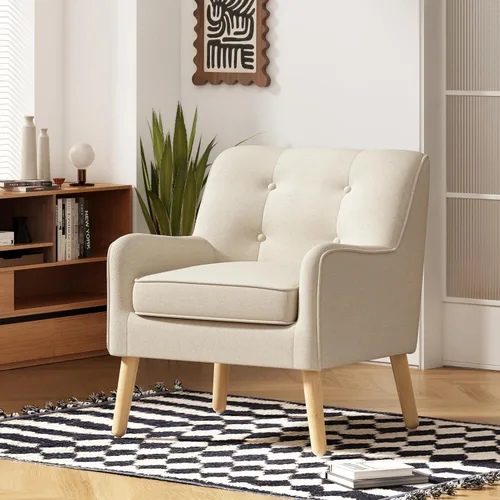 Miniatura 8 de Christopher Knight Home - Sillón de tela Felicity, diseño de mediados de siglo, color carbón